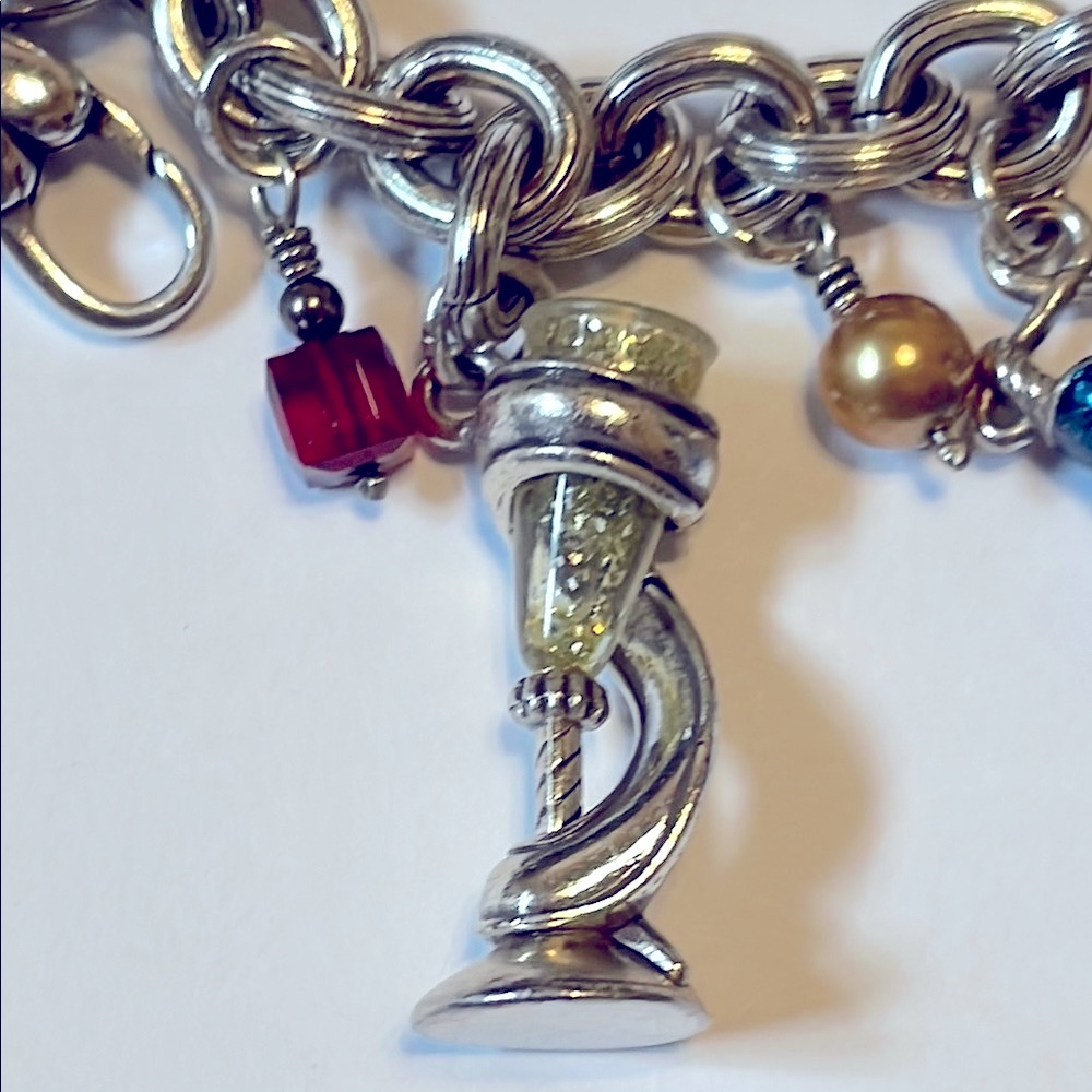 Brighton Silver New Years Celebration Party Charm Bracelet Swarovski crystals - Picture 7 of 8